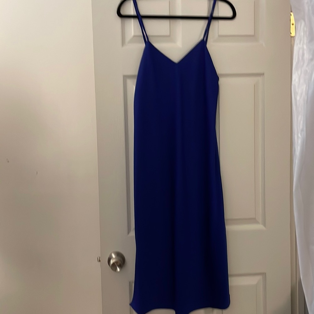 Sam Edelman blue special occasion dress with side slits